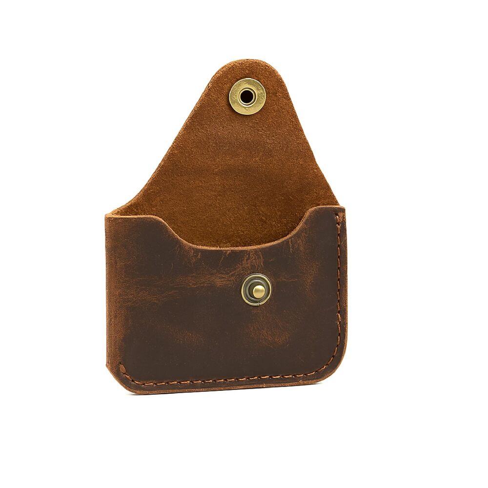 7582 Brown Leather Card Holder Minimalist Wallet Handmade - Slim Credit